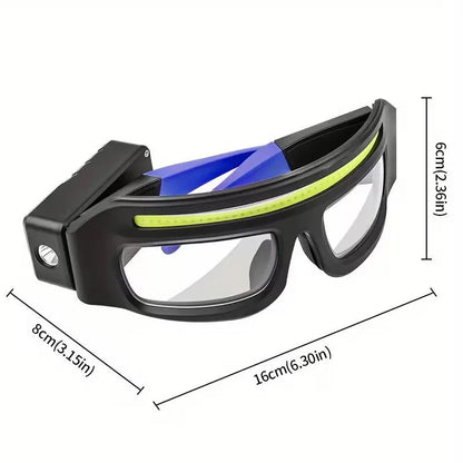 Motion Activated LED Headlamp Glasses USB - C Rechargeable Waterproof - Echo Leaf
