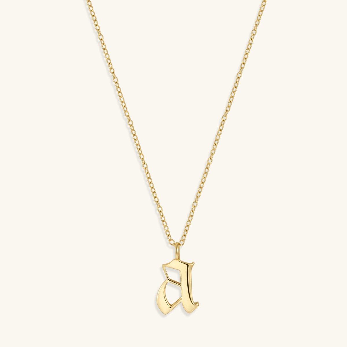 Old English Letter Necklace Personalized Initial Jewelry for Women - Echo Leaf