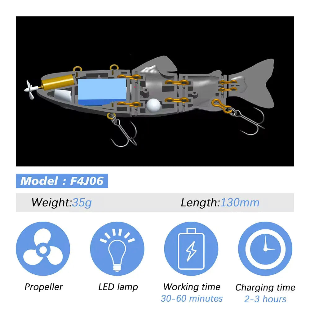 USB Rechargeable Electric Swimbait – Lifelike Auto Crankbait