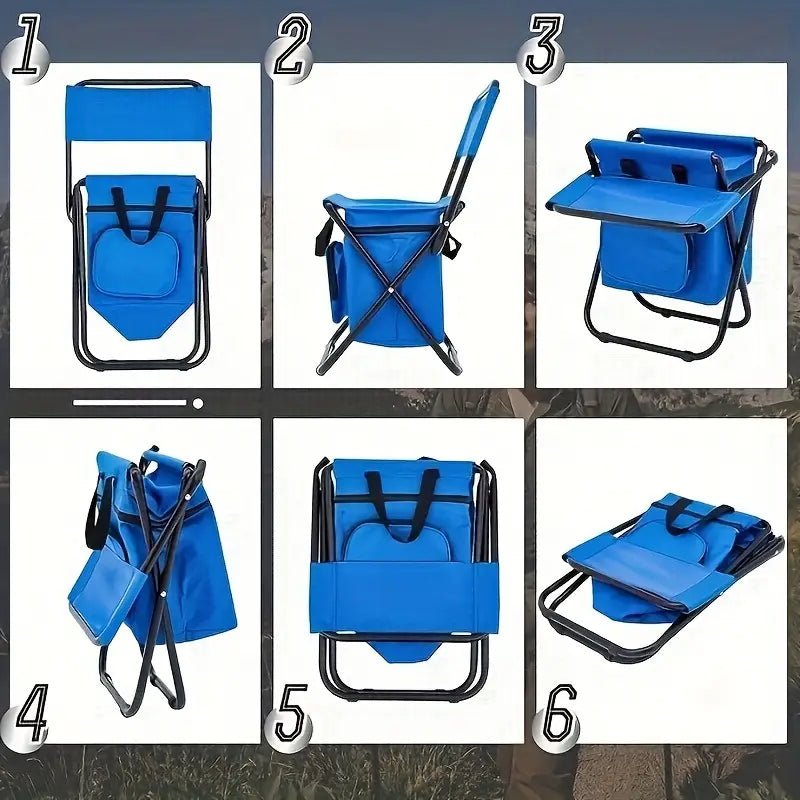 Portable Fishing Chairs with Cooler Bag – 2pcs Folding Set - Echo Leaf