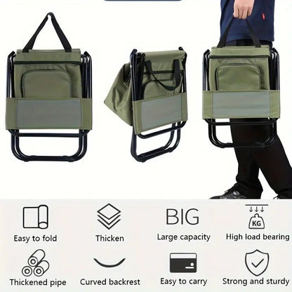 Portable Fishing Chairs with Cooler Bag – 2pcs Folding Set - Echo Leaf