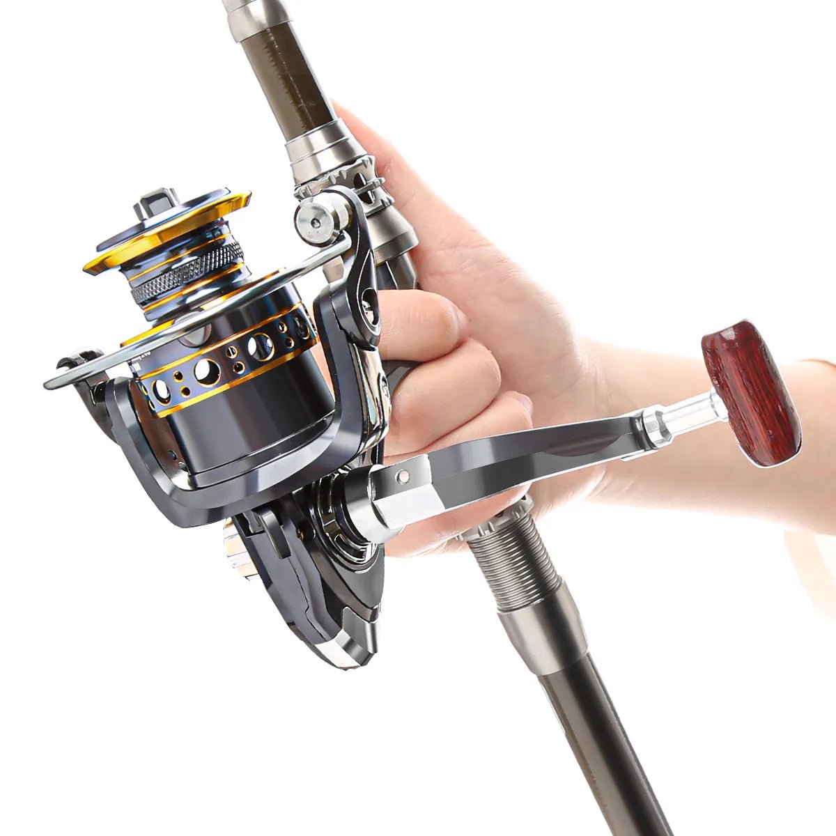 Ultimate Angler's Set: Retractable Rod, Spinning Reel & Lures - Portable High - Performance Gear - Echo Leaf