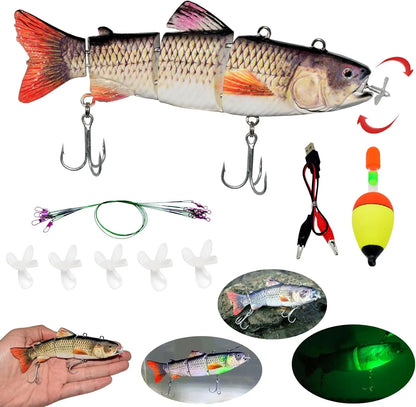 USB rechargeable electric fishing swimbait with lifelike swimming action for bass and trout