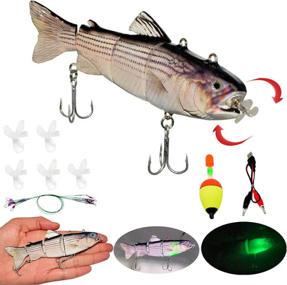 USB Rechargeable Electric Swimbait – Lifelike Auto Crankbait for Bass & Freshwater Fishing - Echo Leaf