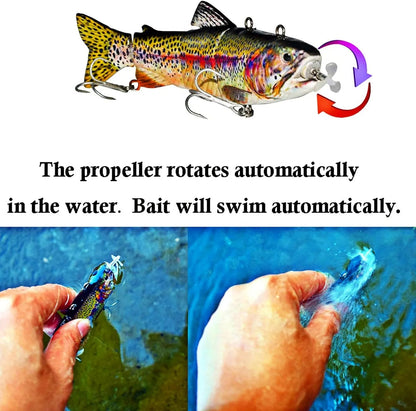 USB Rechargeable Electric Swimbait – Lifelike Auto Crankbait for Bass & Freshwater Fishing - Echo Leaf