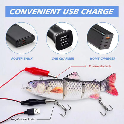 USB Rechargeable Electric Swimbait – Lifelike Auto Crankbait for Bass & Freshwater Fishing - Echo Leaf